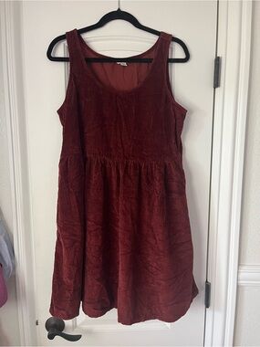 American Eagle Outfitters Corduroy Tank Dress in Deep Burgundy